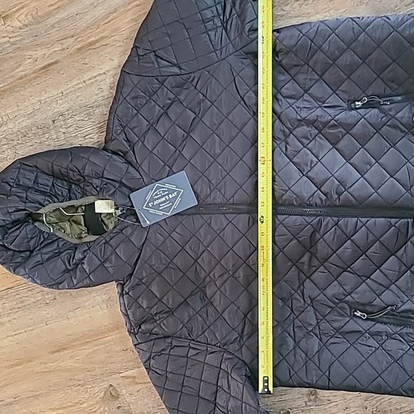 ST. JOHN'S BAY BRAND MEN'S BLACK AND GREEN WINTER HOODED COAT SIZE XL - Picture 12 of 17